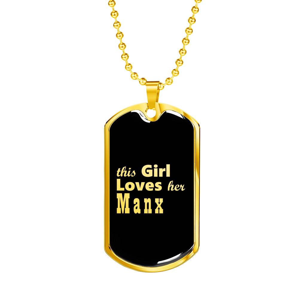 Manx v2 - 18k Gold Finished Luxury Dog Tag Necklace