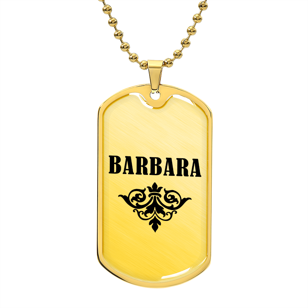 Barbara v01a - 18k Gold Finished Luxury Dog Tag Necklace