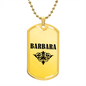 Barbara v01a - 18k Gold Finished Luxury Dog Tag Necklace