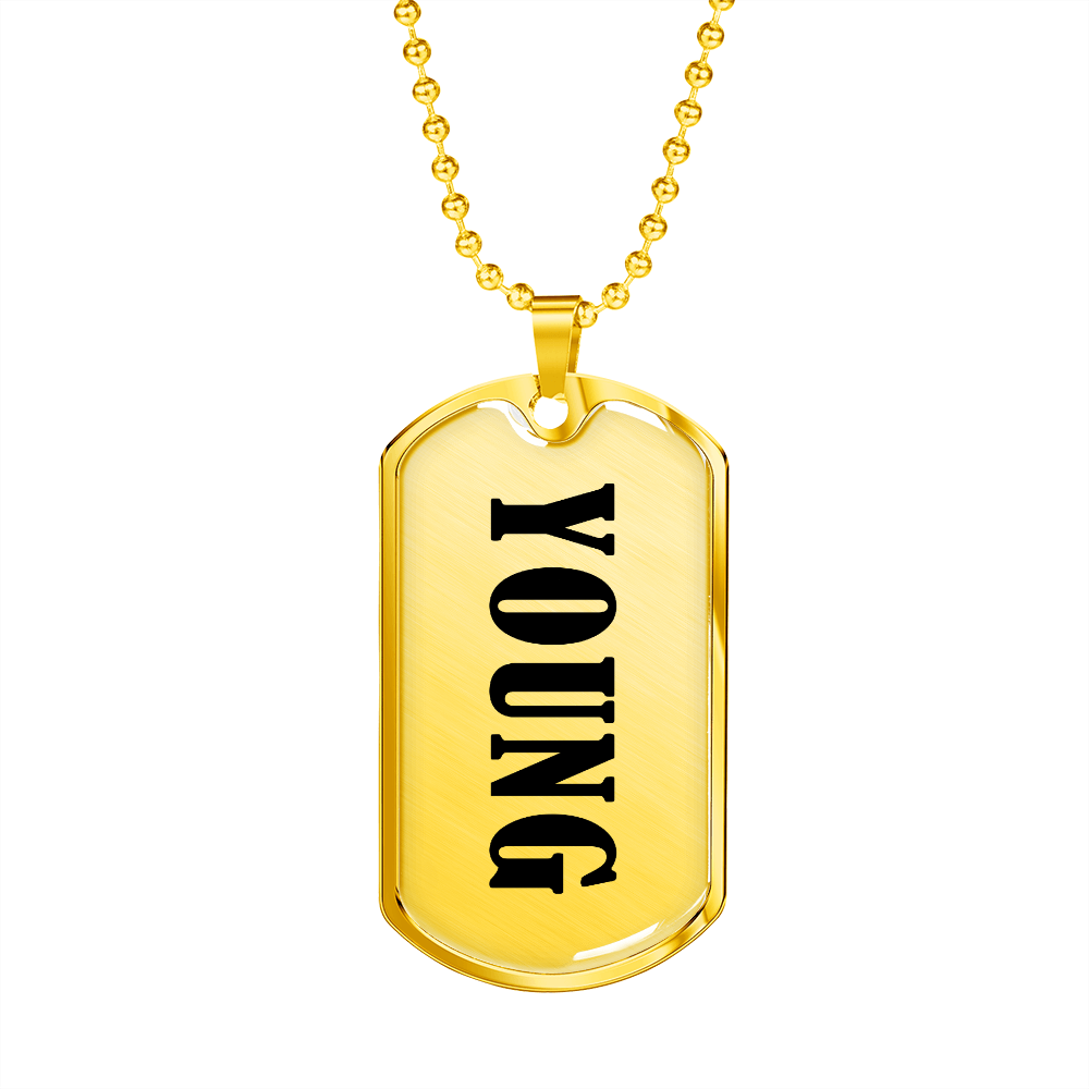 Young v01 - 18k Gold Finished Luxury Dog Tag Necklace