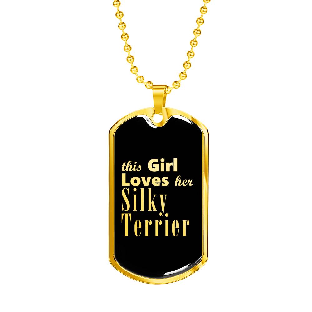 Silky Terrier v2 - 18k Gold Finished Luxury Dog Tag Necklace
