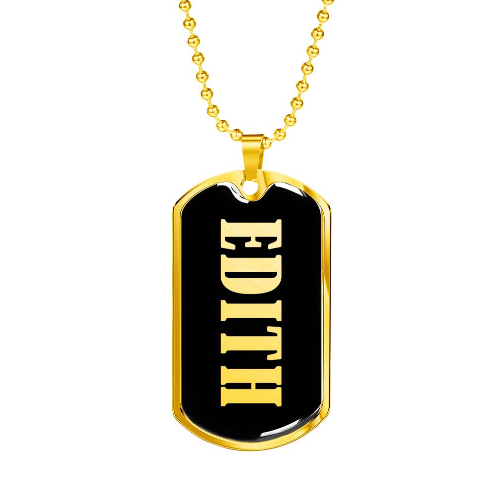 Edith v02 - 18k Gold Finished Luxury Dog Tag Necklace