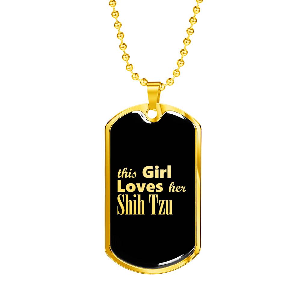 Shih Tzu v2 - 18k Gold Finished Luxury Dog Tag Necklace