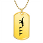 Mama Dinosaur With 3 Hatchlings - 18k Gold Finished Luxury Dog Tag Necklace