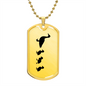 Mama Duck With 3 Ducklings - 18k Gold Finished Luxury Dog Tag Necklace
