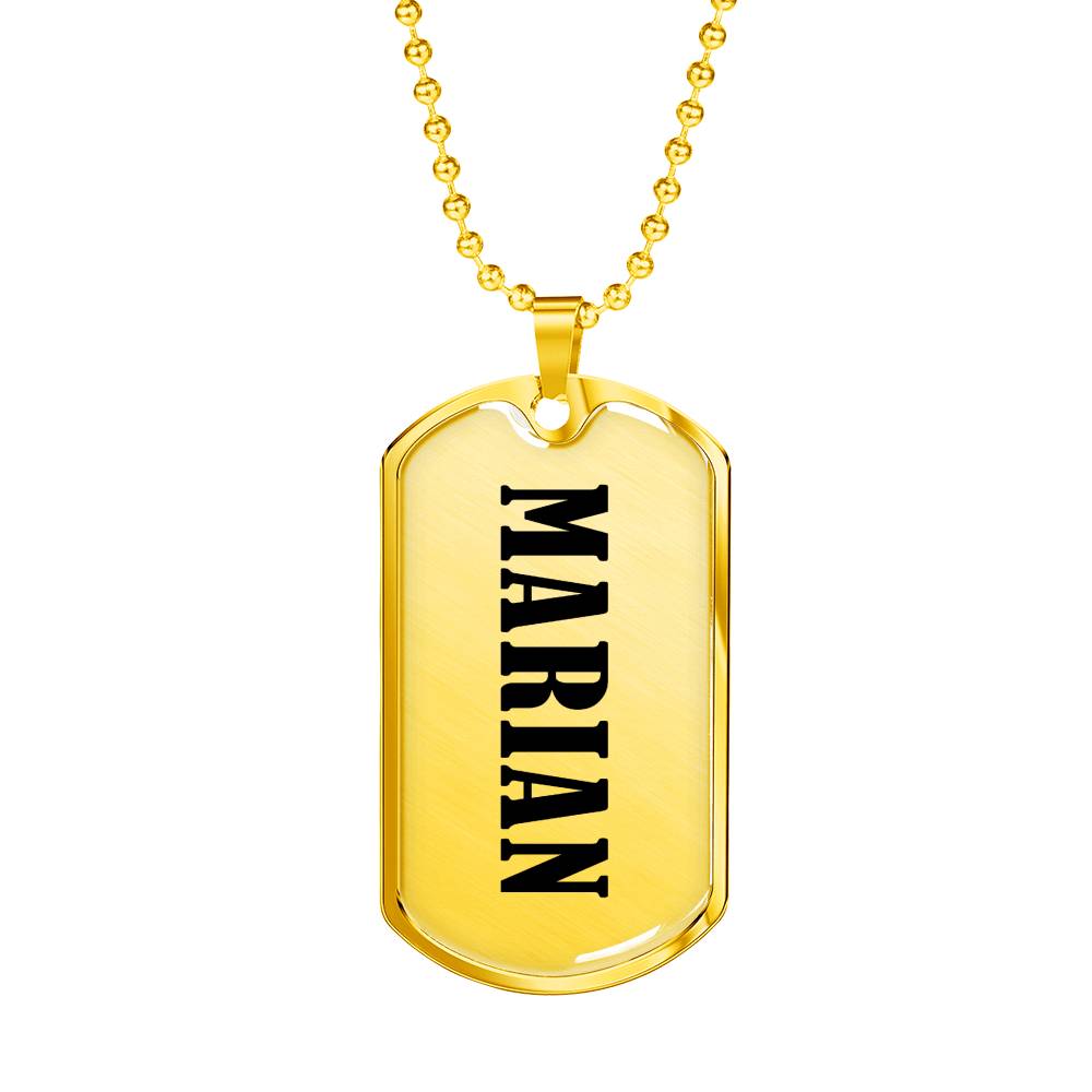 Marian v01 - 18k Gold Finished Luxury Dog Tag Necklace