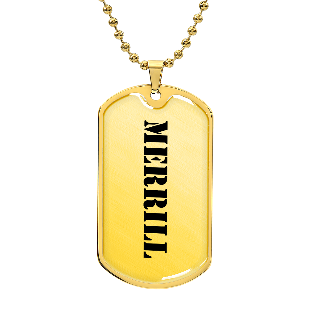 Merrill - 18k Gold Finished Luxury Dog Tag Necklace