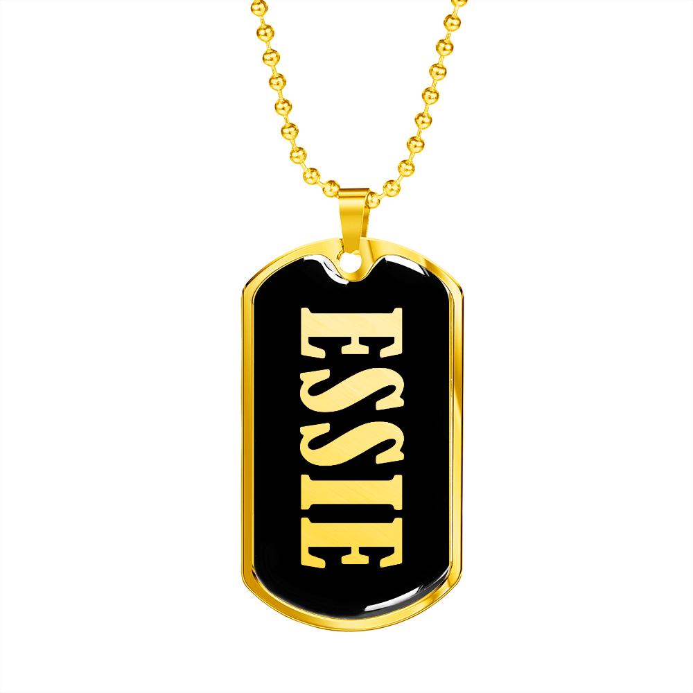 Essie v02 - 18k Gold Finished Luxury Dog Tag Necklace
