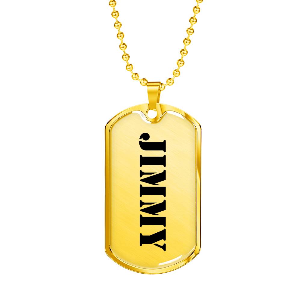 Jimmy - 18k Gold Finished Luxury Dog Tag Necklace