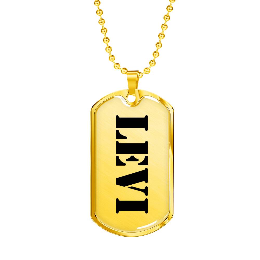 Levi - 18k Gold Finished Luxury Dog Tag Necklace