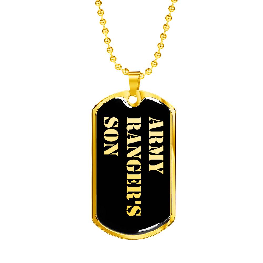Army Ranger's Son v2 - 18k Gold Finished Luxury Dog Tag Necklace