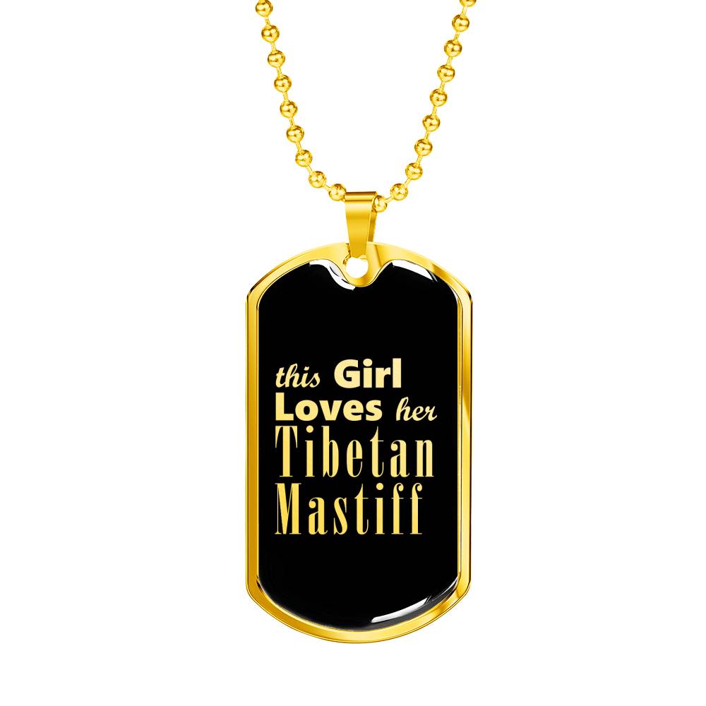 Tibetan Mastiff v2 - 18k Gold Finished Luxury Dog Tag Necklace