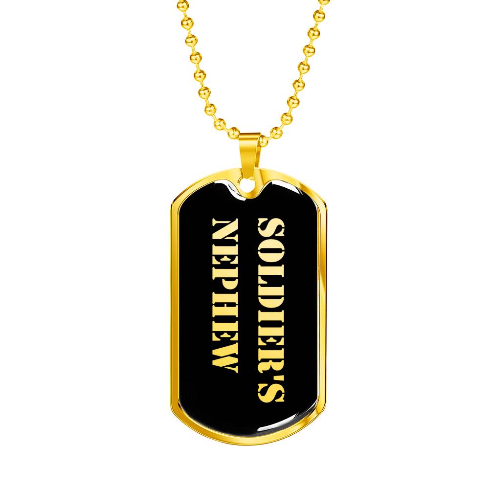 Soldier's Nephew v2 - 18k Gold Finished Luxury Dog Tag Necklace