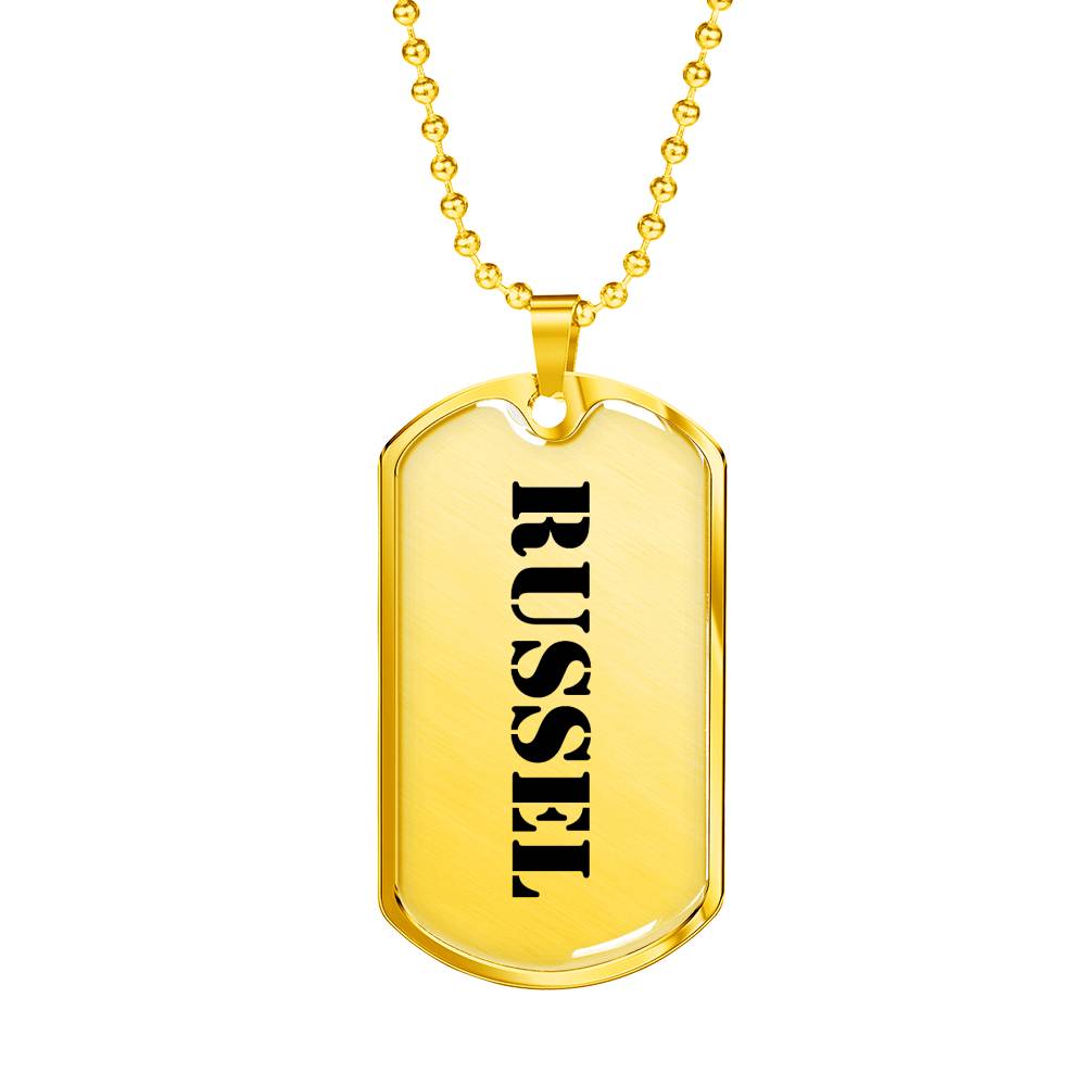 Russel - 18k Gold Finished Luxury Dog Tag Necklace