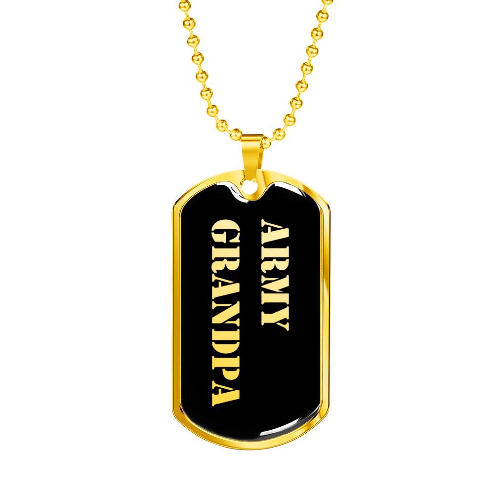 Army Grandpa v2 - 18k Gold Finished Luxury Dog Tag Necklace