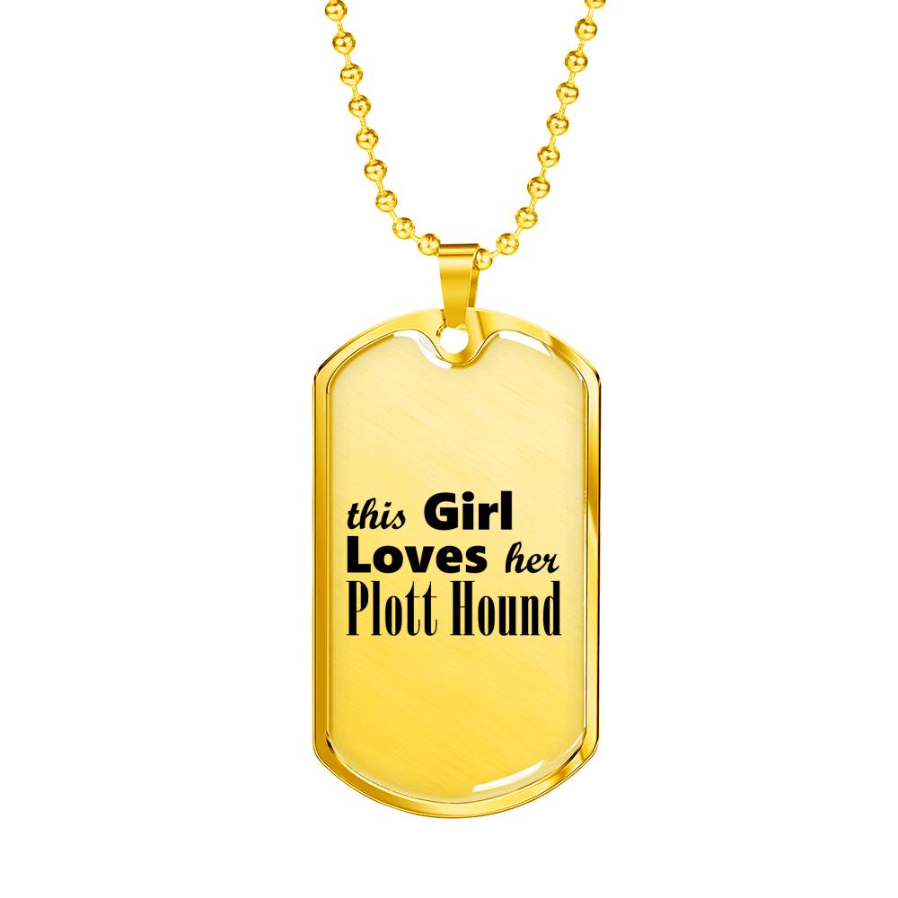 Plott Hound - 18k Gold Finished Luxury Dog Tag Necklace