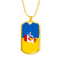Ukrainian-Canadian - 18k Gold Finished Luxury Dog Tag Necklace