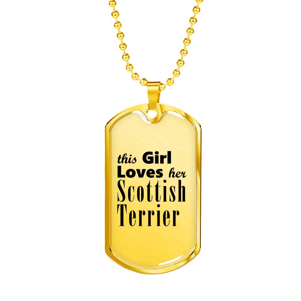 Scottish Terrier - 18k Gold Finished Luxury Dog Tag Necklace