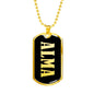 Alma v02 - 18k Gold Finished Luxury Dog Tag Necklace