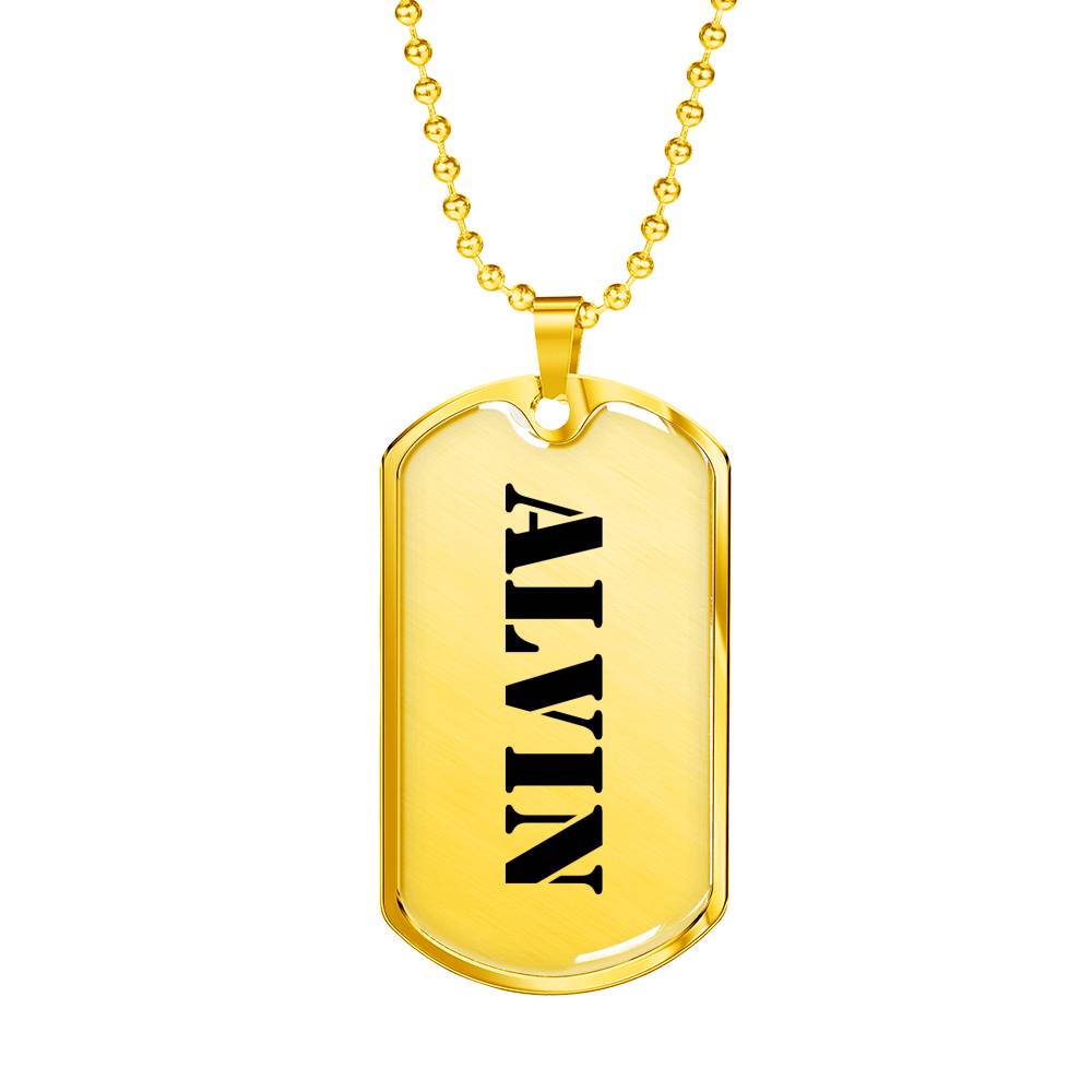 Alvin - 18k Gold Finished Luxury Dog Tag Necklace