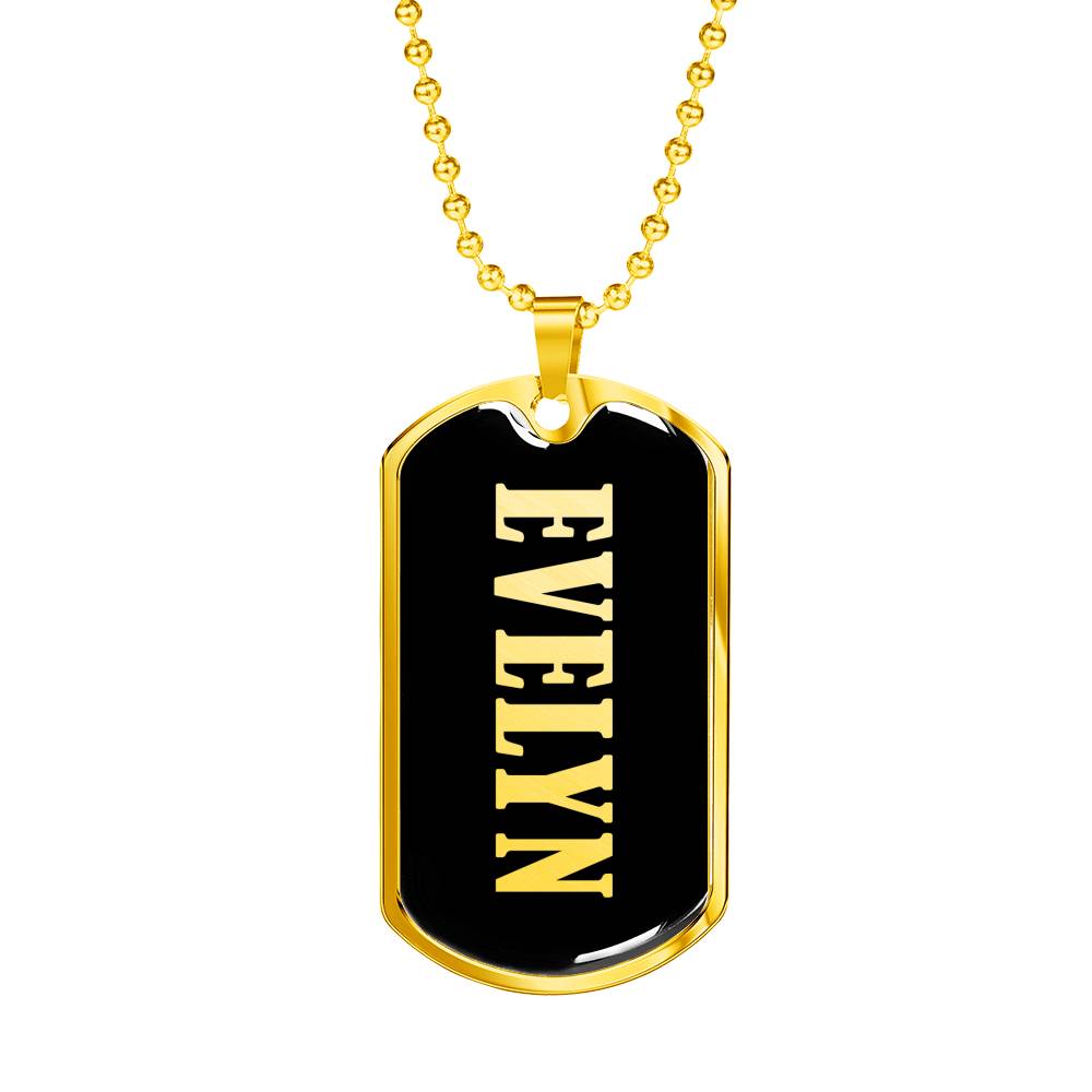 Evelyn v02 - 18k Gold Finished Luxury Dog Tag Necklace