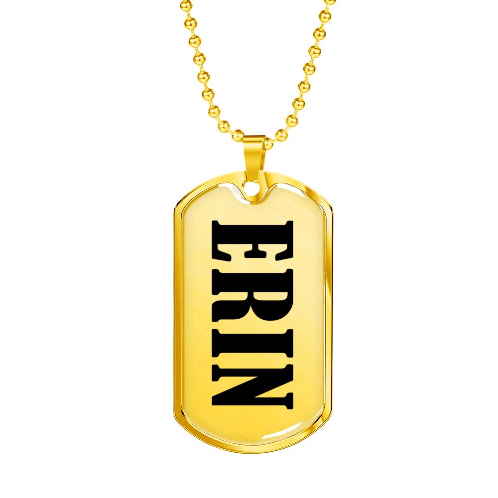 Erin v01 - 18k Gold Finished Luxury Dog Tag Necklace