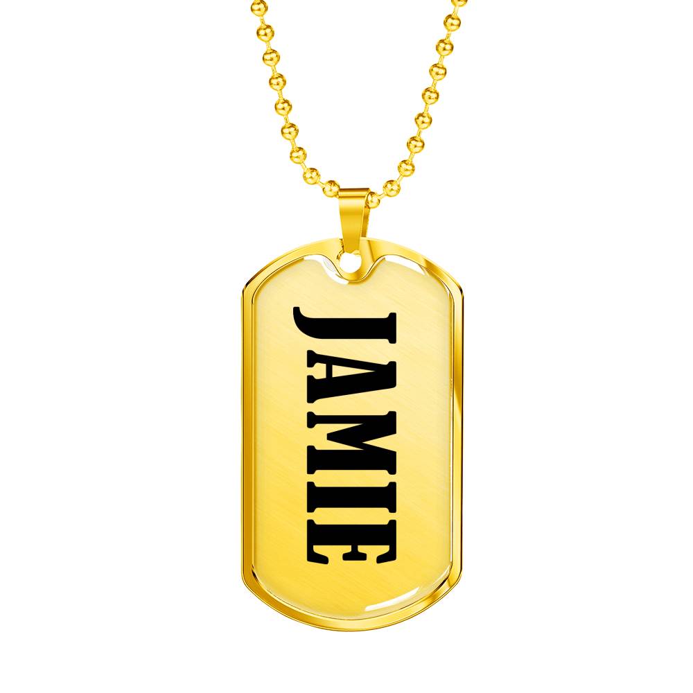 Jamie v01 - 18k Gold Finished Luxury Dog Tag Necklace