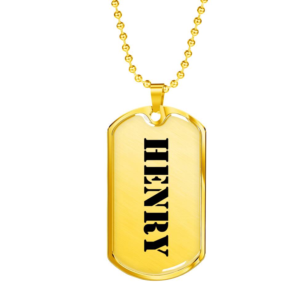 Henry - 18k Gold Finished Luxury Dog Tag Necklace