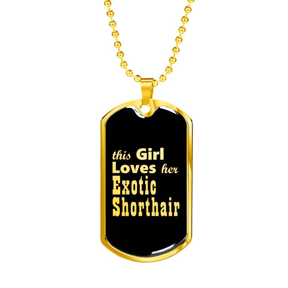 Exotic Shorthair v2 - 18k Gold Finished Luxury Dog Tag Necklace