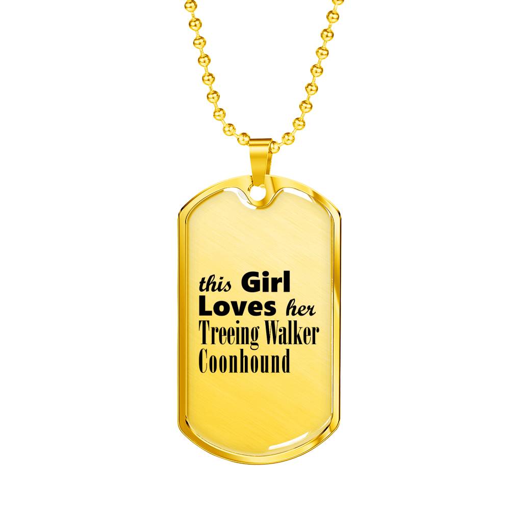 Treeing Walker Coonhound - 18k Gold Finished Luxury Dog Tag Necklace