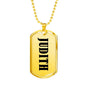 Judith v01 - 18k Gold Finished Luxury Dog Tag Necklace