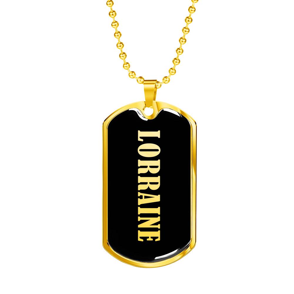 Lorraine v02 - 18k Gold Finished Luxury Dog Tag Necklace