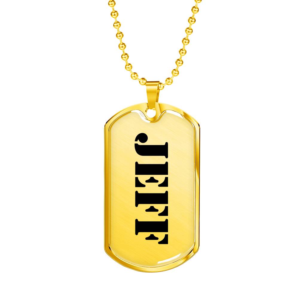 Jeff - 18k Gold Finished Luxury Dog Tag Necklace