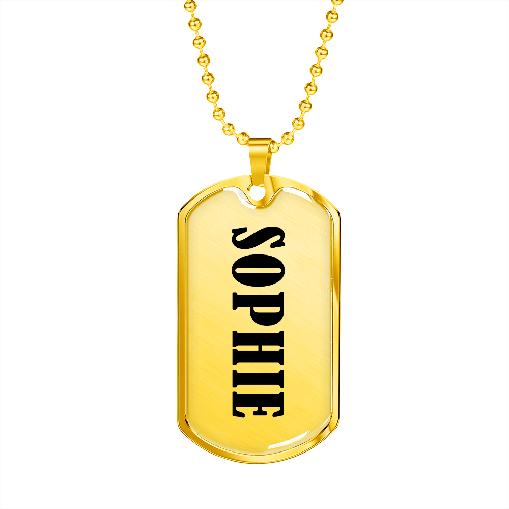Sophie v01 - 18k Gold Finished Luxury Dog Tag Necklace