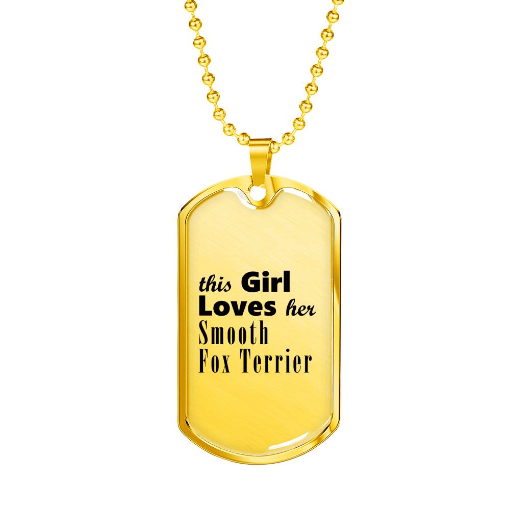 Smooth Fox Terrier - 18k Gold Finished Luxury Dog Tag Necklace