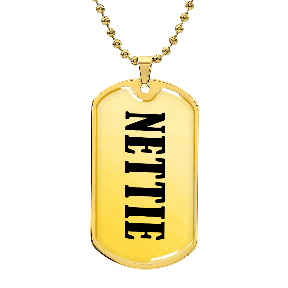 Nettie v01 - 18k Gold Finished Luxury Dog Tag Necklace