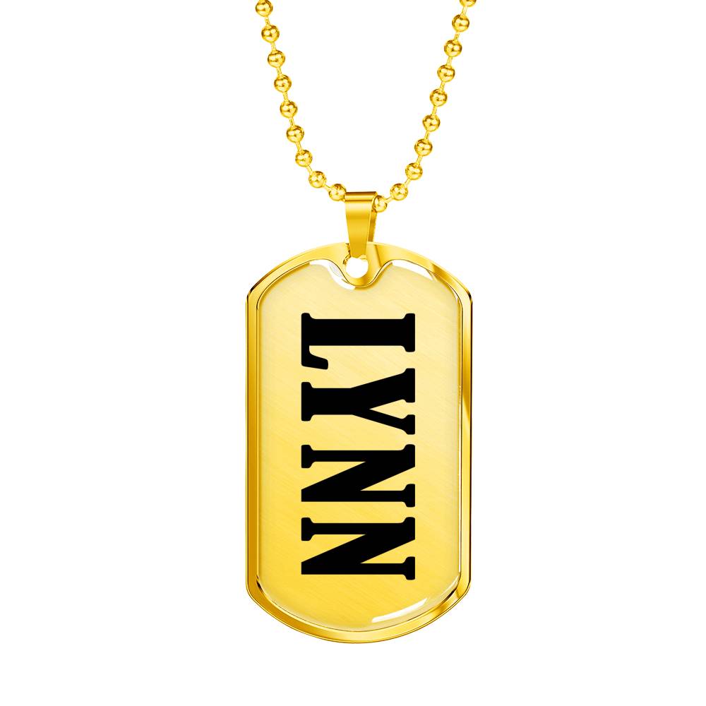 Lynn v01 - 18k Gold Finished Luxury Dog Tag Necklace