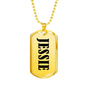 Jessie v01 - 18k Gold Finished Luxury Dog Tag Necklace