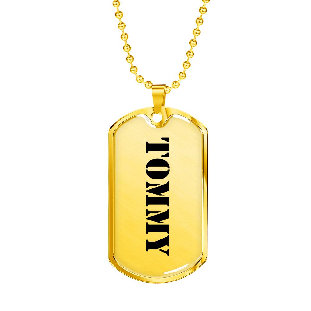 Tommy - 18k Gold Finished Luxury Dog Tag Necklace