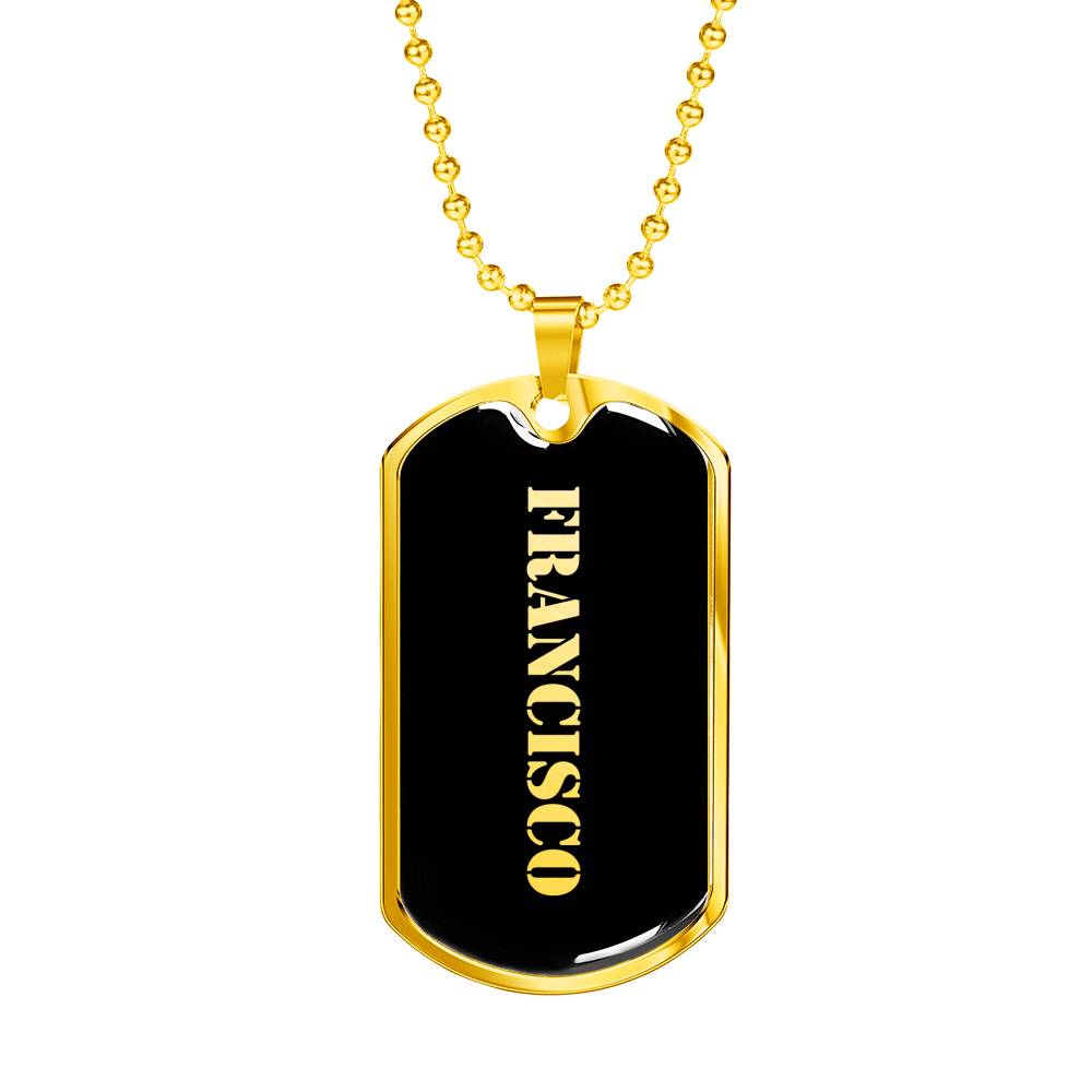 Francisco v2 - 18k Gold Finished Luxury Dog Tag Necklace