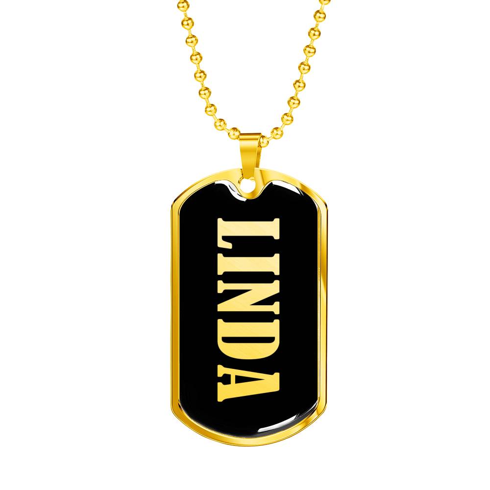 Linda v02 - 18k Gold Finished Luxury Dog Tag Necklace