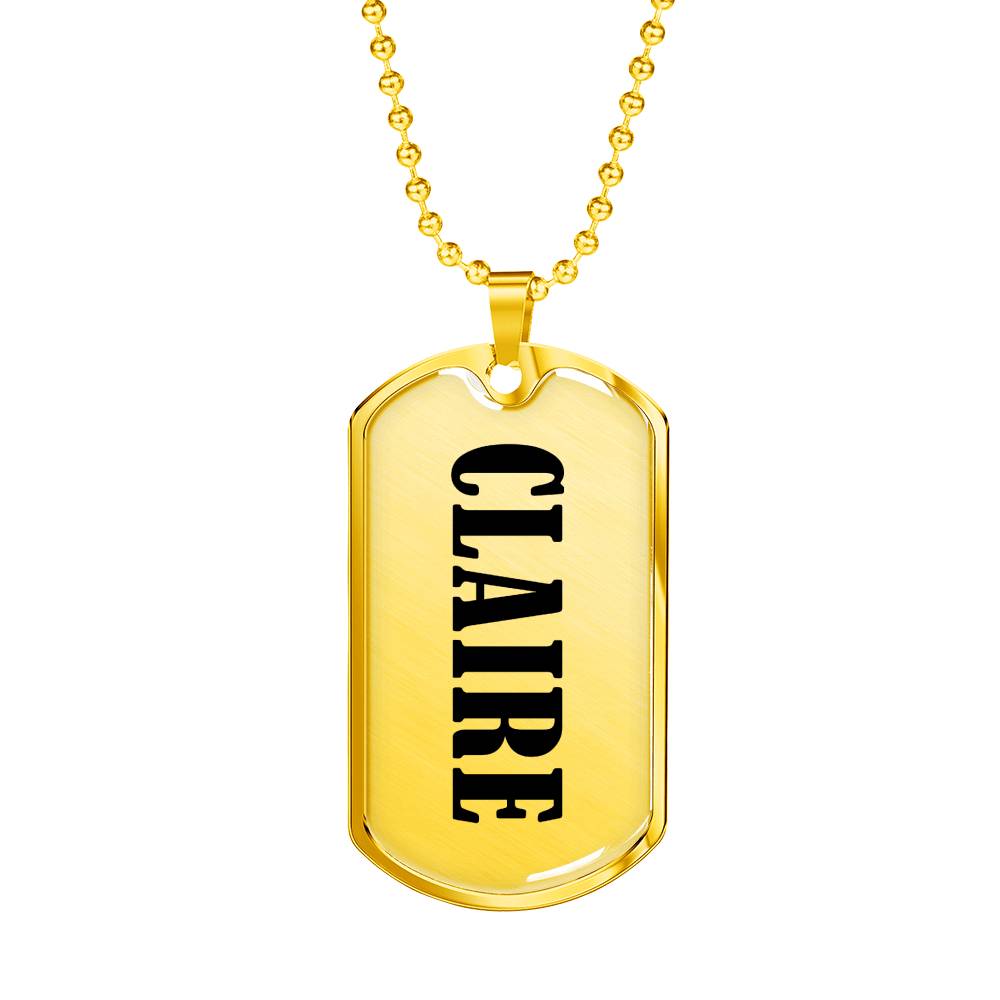 Claire v01 - 18k Gold Finished Luxury Dog Tag Necklace