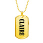 Claire v01 - 18k Gold Finished Luxury Dog Tag Necklace