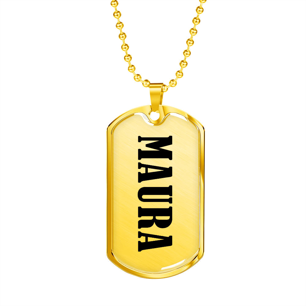 Maura v01 - 18k Gold Finished Luxury Dog Tag Necklace