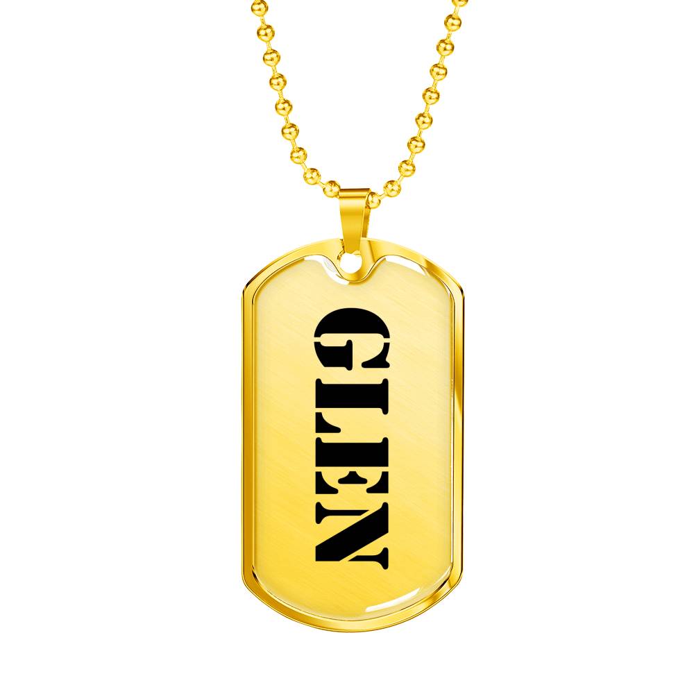 Glen - 18k Gold Finished Luxury Dog Tag Necklace