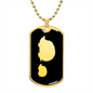 Mama Hedgehog With 1 Hoglet v2 - 18k Gold Finished Luxury Dog Tag Necklace