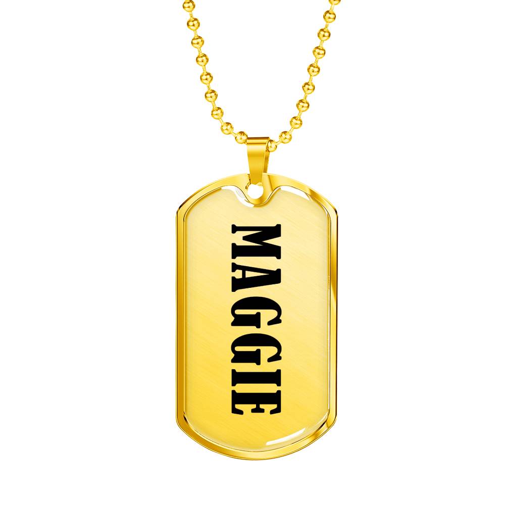 Maggie v01 - 18k Gold Finished Luxury Dog Tag Necklace