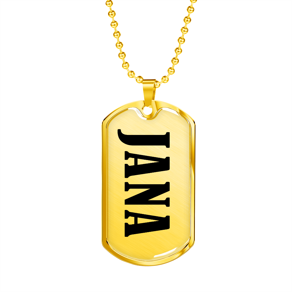 Jana v01 - 18k Gold Finished Luxury Dog Tag Necklace