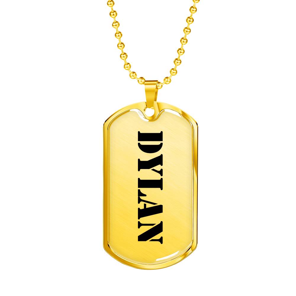 Dylan - 18k Gold Finished Luxury Dog Tag Necklace