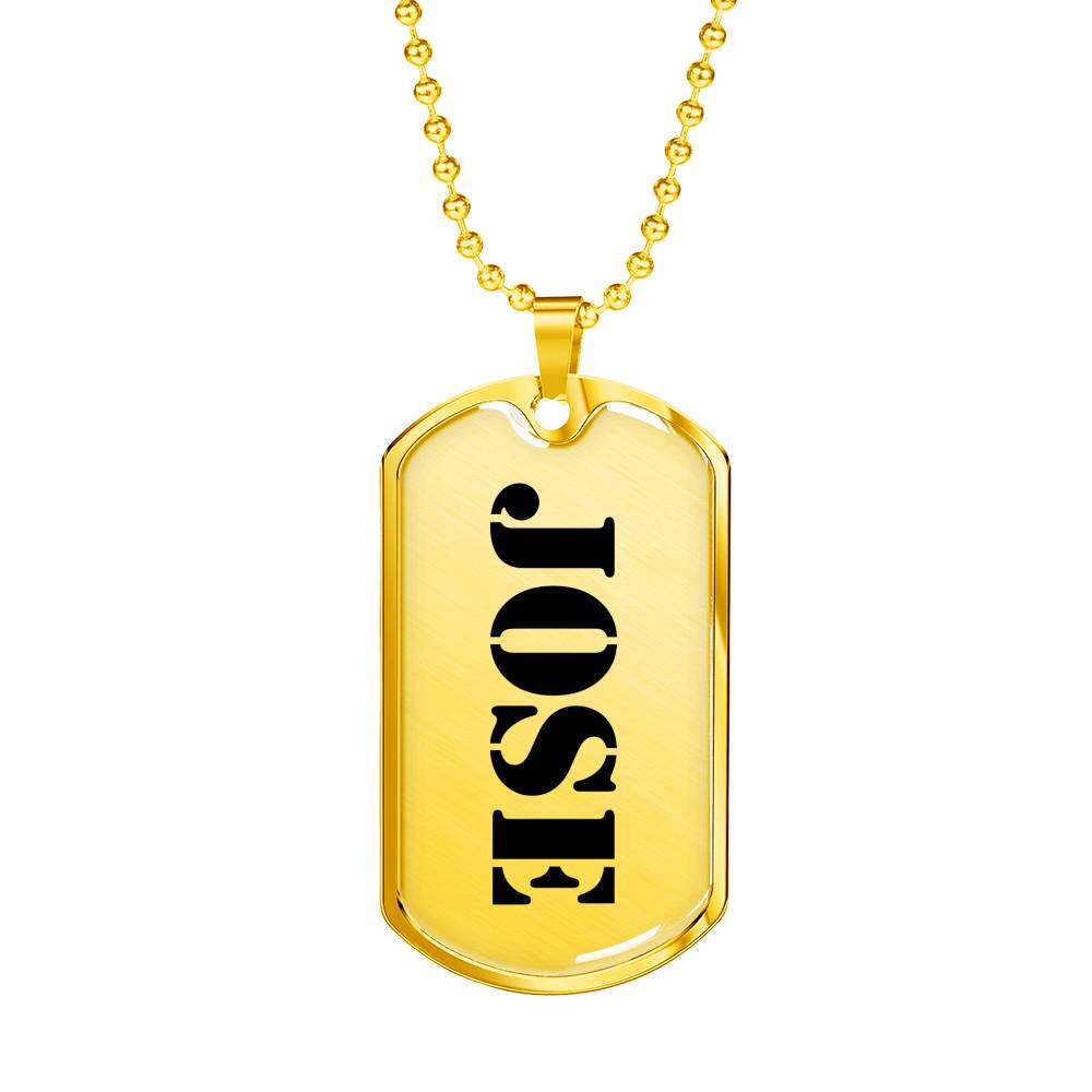 Jose - 18k Gold Finished Luxury Dog Tag Necklace